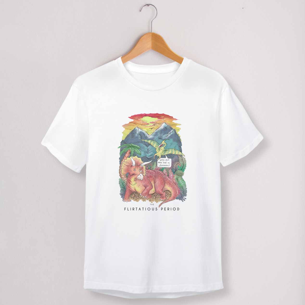 Flirtatious Period Adult T-Shirts (Ass In Jurassic, S)