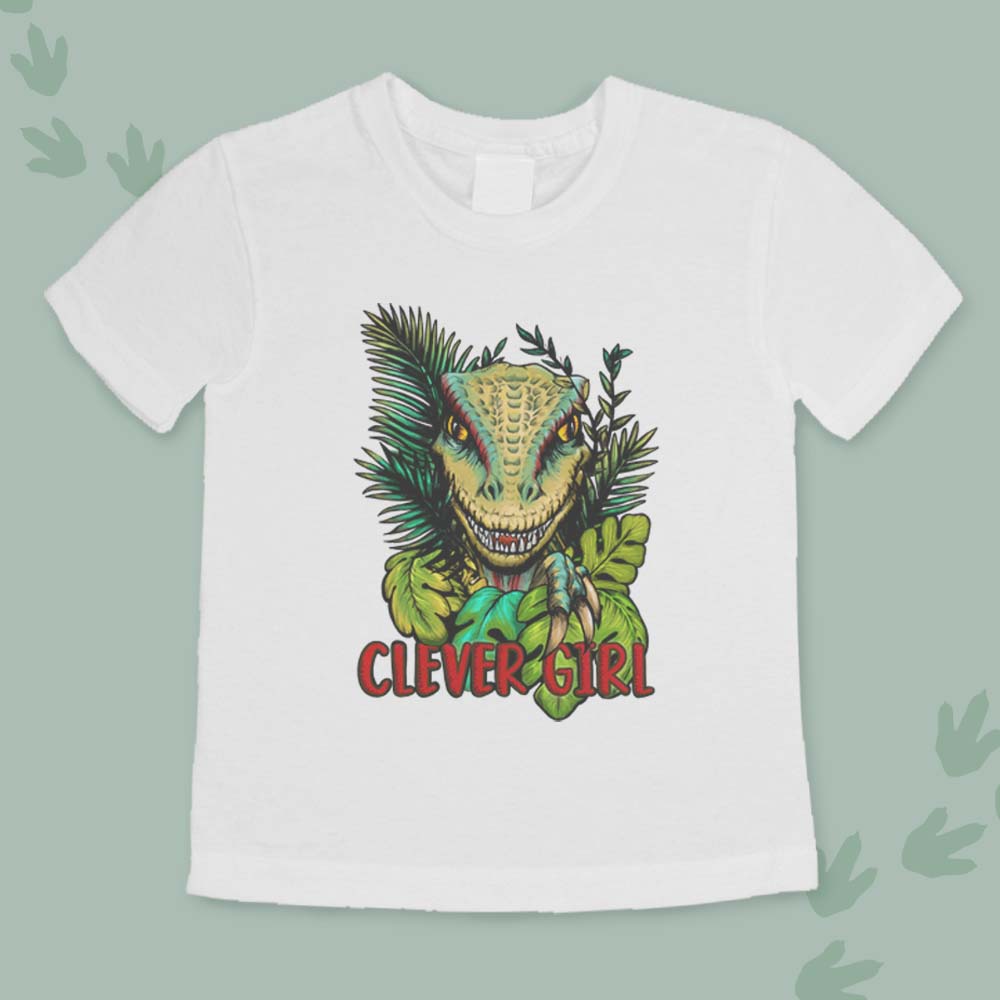'Clever Girl' Velociraptor Dinosaur Kid's T-Shirt (3-4 Years)