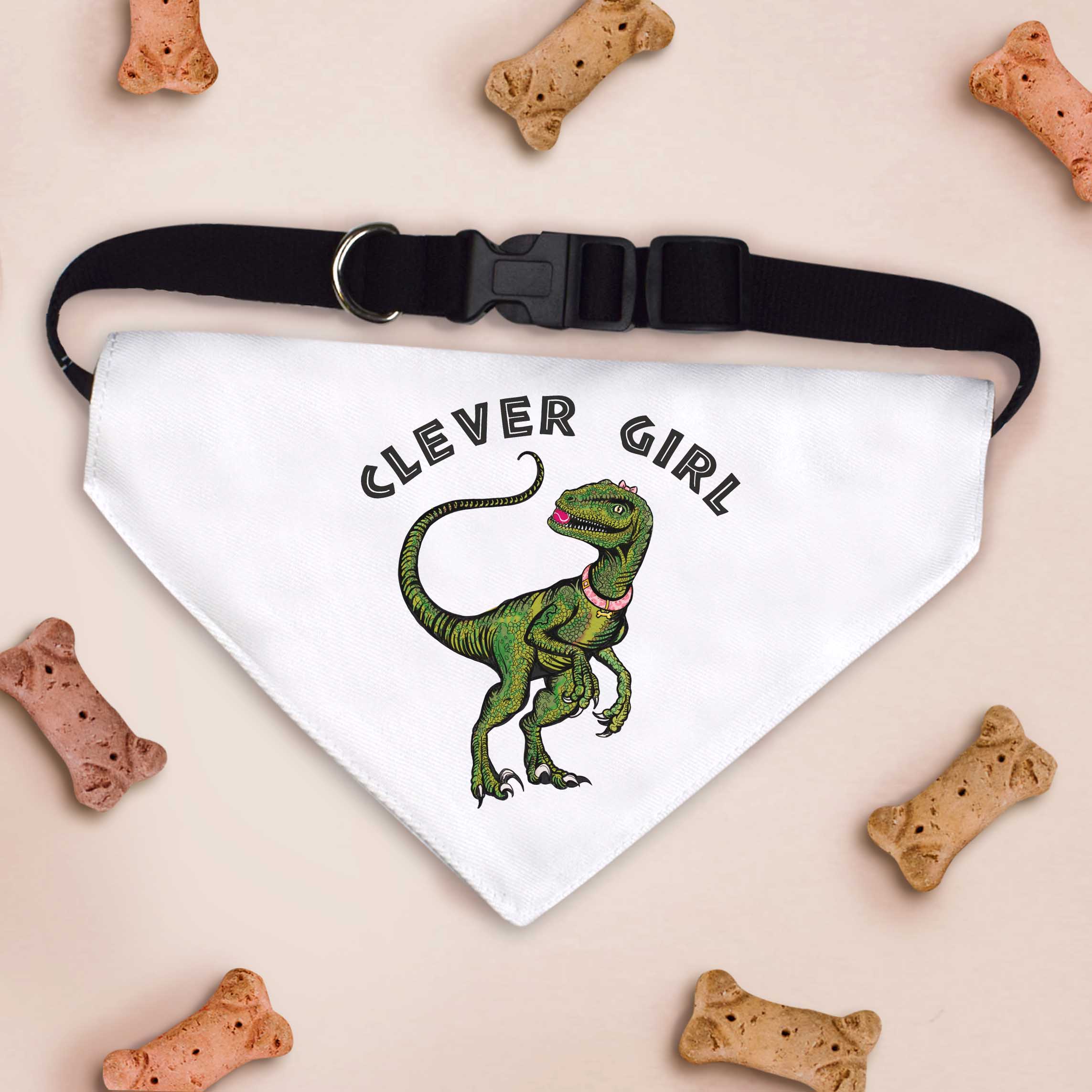 Clever Girl / Boy Dinosaur Dog Bandana